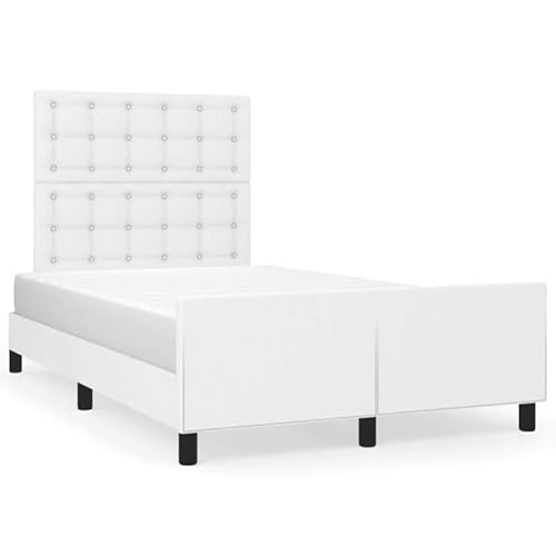 Eleganz Bettgestell 120x190 cm Weiß Kunstleder - Modernes Bett ohne Matratze für Schlafzimmer, langlebig & pflegeleicht - Ideal für kleine Räume Eleganz Bettgestell 120x190 cm Weiß Kunstleder - Modernes Bett ohne Matratze für Schlafzimmer, langlebig & pflegeleicht - Ideal für kleine Räume von Eleganz