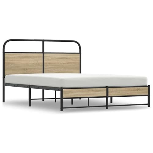 Eleganz Bettgestell 140x200 cm aus Räuchereiche Holzwerkstoff - Modernes Holz Bett ohne Matratze für Schlafzimmer, langlebig & stabil - Ideal für kleine Räume Eleganz Bettgestell 140x200 cm aus Räuchereiche Holzwerkstoff - Modernes Holz Bett ohne Matratze für Schlafzimmer, langlebig & stabil - Ideal für kleine Räume von Eleganz