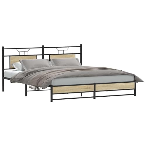 Eleganz Bettgestell 160x200 cm ohne Matratze aus Holzwerkstoff in Sonoma-Eiche - Langlebiges & Stabiles Rahmen für erholsamen Schlaf - Ideal für Schlafzimmer & Gastzimmer Eleganz Bettgestell 160x200 cm ohne Matratze aus Holzwerkstoff in Sonoma-Eiche - Langlebiges & Stabiles Rahmen für erholsamen Schlaf - Ideal für Schlafzimmer & Gastzimmer von Eleganz