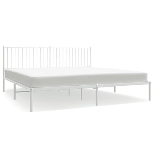 Eleganz Bettgestell 200x200 cm mit Kopfteil - Modernes Metallbett weiß für großes Doppelbett - Stabile und langlebige Rahmenkonstruktion - Perfekt für Schlafzimmer in Weiß Eleganz Bettgestell 200x200 cm mit Kopfteil - Modernes Metallbett weiß für großes Doppelbett - Stabile und langlebige Rahmenkonstruktion - Perfekt für Schlafzimmer in Weiß von Eleganz