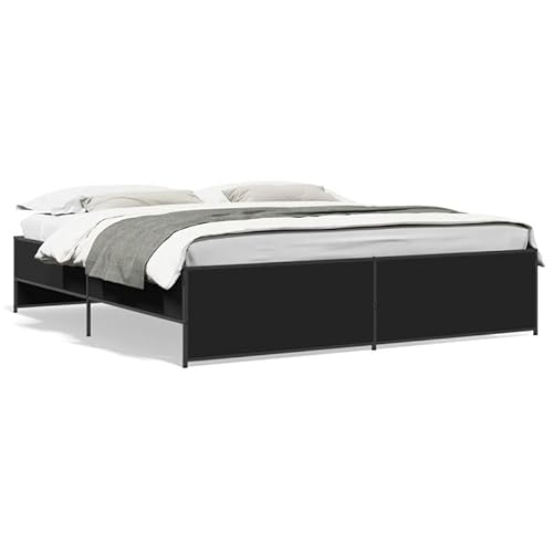 Eleganz Bettgestell 200x200 cm schwarz aus Holzwerkstoff & Metall - Moderne Erwachsenenbetten für Schlafzimmer - Stabile & Langlebige Rahmenlösung Eleganz Bettgestell 200x200 cm schwarz aus Holzwerkstoff & Metall - Moderne Erwachsenenbetten für Schlafzimmer - Stabile & Langlebige Rahmenlösung von Eleganz