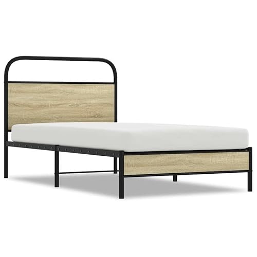 Eleganz Bettgestell 90x200 cm aus Sonoma-Eiche Holzwerkstoff - Modernes & langlebiges Bett ohne Matratze für Schlafzimmer - Stabile Unterfederung für erholsamen Schlaf Eleganz Bettgestell 90x200 cm aus Sonoma-Eiche Holzwerkstoff - Modernes & langlebiges Bett ohne Matratze für Schlafzimmer - Stabile Unterfederung für erholsamen Schlaf von Eleganz