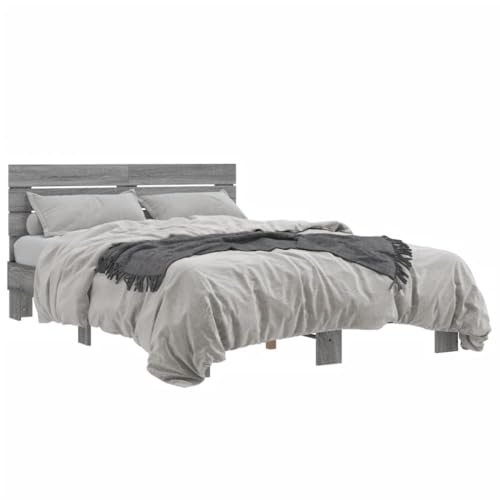Eleganz Bettgestell Grau Sonoma 120x200 cm - Modernes Bettenframe aus Holzwerkstoff & Metall für Schlafzimmer - Stabile und langlebige Unterfederung für erholsamen Schlaf Eleganz Bettgestell Grau Sonoma 120x200 cm - Modernes Bettenframe aus Holzwerkstoff & Metall für Schlafzimmer - Stabile und langlebige Unterfederung für erholsamen Schlaf von Eleganz
