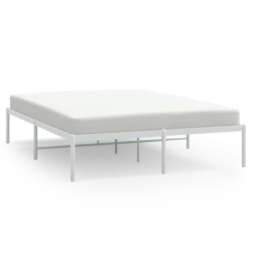 Eleganz Bettgestell Metall Weiß 160x200 cm - Stabiles Rahmen für Doppelbett - Modernes Design für Schlafzimmer - Leicht zu montieren - Langlebig und Stützfähig Eleganz Bettgestell Metall Weiß 160x200 cm - Stabiles Rahmen für Doppelbett - Modernes Design für Schlafzimmer - Leicht zu montieren - Langlebig und Stützfähig von Eleganz