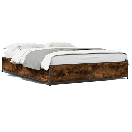 Eleganz Bettgestell Räuchereiche 140x200 cm | Modernes Bett mit Holzwerkstoff und Metall | Stabile Rahmenkonstruktion für erholsamen Schlaf | Ideal für Schlafzimmer im Landhausstil Eleganz Bettgestell Räuchereiche 140x200 cm | Modernes Bett mit Holzwerkstoff und Metall | Stabile Rahmenkonstruktion für erholsamen Schlaf | Ideal für Schlafzimmer im Landhausstil von Eleganz