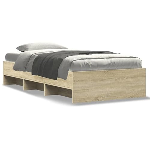 Eleganz Bettgestell Sonoma-Eiche 100x200 cm aus Holzwerkstoff - modernes Design für Schlafzimmer, stabil & langlebig, ideal für kleine Räume Eleganz Bettgestell Sonoma-Eiche 100x200 cm aus Holzwerkstoff - modernes Design für Schlafzimmer, stabil & langlebig, ideal für kleine Räume von Eleganz