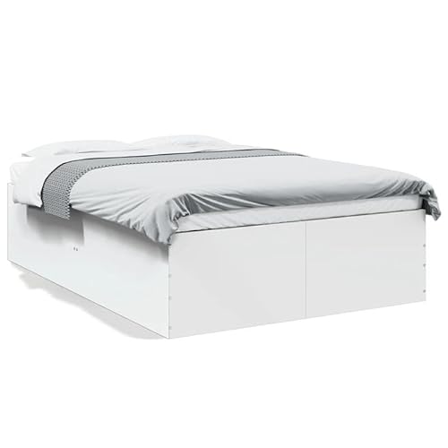 Eleganz Bettgestell Weiß 140x200 cm aus Holzwerkstoff - Modernes Hochbett mit Stabiler Rahmenkonstruktion, ideal für Schlafzimmer und kleine Räume Eleganz Bettgestell Weiß 140x200 cm aus Holzwerkstoff - Modernes Hochbett mit Stabiler Rahmenkonstruktion, ideal für Schlafzimmer und kleine Räume von Eleganz