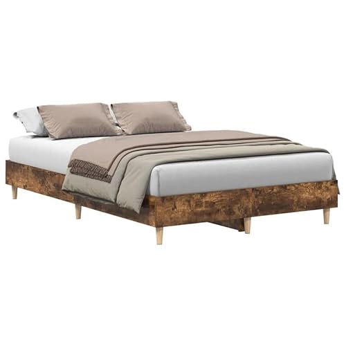 Eleganz Bettgestell aus Räuchereiche 140x190 cm - Modernes Holzwerkstoff-Bett ohne Matratze für Schlafzimmer | Langlebig & Stilvoll | Ideal für kleine Räume Eleganz Bettgestell aus Räuchereiche 140x190 cm - Modernes Holzwerkstoff-Bett ohne Matratze für Schlafzimmer | Langlebig & Stilvoll | Ideal für kleine Räume von Eleganz