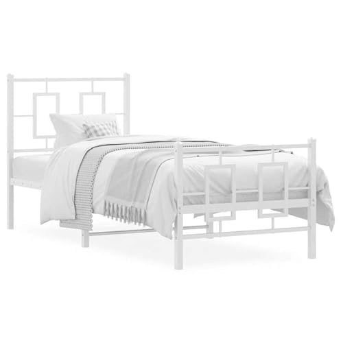 Eleganz Bettgestell mit Kopf- und Fußteil aus Metall in Weiß 75x190 cm - Modernes und langlebiges Bett für Schlafzimmer, Einzel- oder Doppelbett, einfach zu montieren Eleganz Bettgestell mit Kopf- und Fußteil aus Metall in Weiß 75x190 cm - Modernes und langlebiges Bett für Schlafzimmer, Einzel- oder Doppelbett, einfach zu montieren von Eleganz