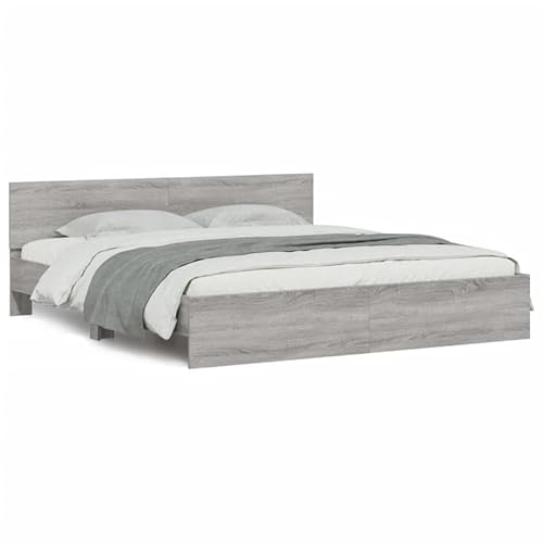 Eleganz Bettgestell mit Kopfteil Sonoma 200x200 cm grau – Modernes Bett für Schlafzimmer, langlebig & stabil, perfekt für große Betten Eleganz Bettgestell mit Kopfteil Sonoma 200x200 cm grau – Modernes Bett für Schlafzimmer, langlebig & stabil, perfekt für große Betten von Eleganz