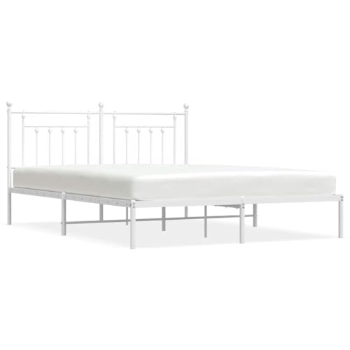 Eleganz Bettgestell mit Kopfteil in Weiß 183x213 cm - Modernes Metallbett für Schlafzimmer, Robust & Langlebig, Ideal für Paare & Gastzimmer Eleganz Bettgestell mit Kopfteil in Weiß 183x213 cm - Modernes Metallbett für Schlafzimmer, Robust & Langlebig, Ideal für Paare & Gastzimmer von Eleganz