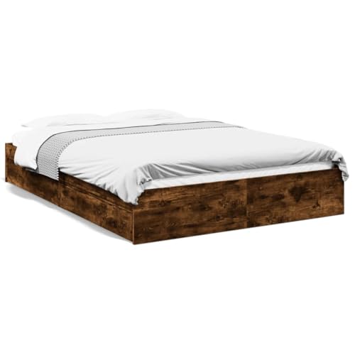 Eleganz Bettgestell mit Schubladen Räuchereiche 160x200cm - Modernes Holzwerkstoff-Bett mit Stauraum für Schlafzimmer, langlebig und stilvoll von Eleganz