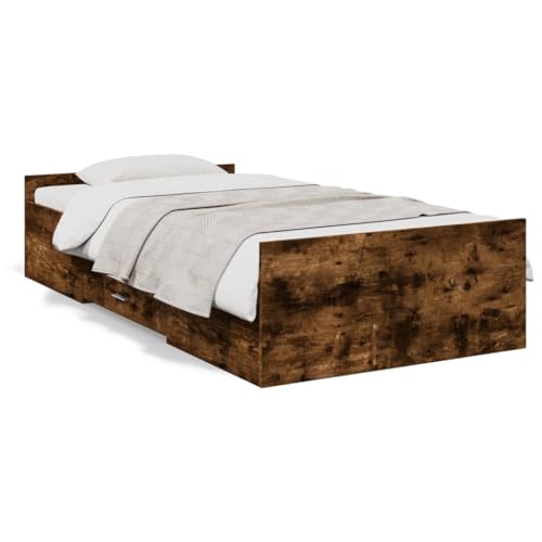 Eleganz Bettgestell mit Schubladen Räuchereiche 90x190 cm - Modernes Bett mit Stauraum für kleine Räume, langlebiges Holzwerkstoff Design für Schlafzimmer Eleganz Bettgestell mit Schubladen Räuchereiche 90x190 cm - Modernes Bett mit Stauraum für kleine Räume, langlebiges Holzwerkstoff Design für Schlafzimmer von Eleganz
