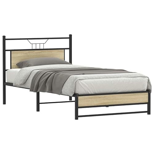 Eleganz Bettgestell ohne Matratze 100x200 cm in Sonoma-Eiche | Massivholzoptik | Stabiles Holzwerkstoff-Bett für Schlafzimmer | Moderne Einrichtung Eleganz Bettgestell ohne Matratze 100x200 cm in Sonoma-Eiche | Massivholzoptik | Stabiles Holzwerkstoff-Bett für Schlafzimmer | Moderne Einrichtung von Eleganz