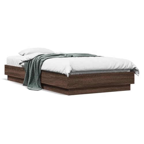 Eleganz Bettgestell ohne Matratze 75x190 cm Braun Eiche Holzwerkstoff - Modernes & Stabiles Bettenframe für Schlafzimmer, Wohnheim oder Gastzimmer Eleganz Bettgestell ohne Matratze 75x190 cm Braun Eiche Holzwerkstoff - Modernes & Stabiles Bettenframe für Schlafzimmer, Wohnheim oder Gastzimmer von Eleganz