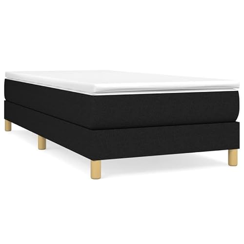 Eleganz Bettgestell ohne Matratze 90x190 cm Schwarz Stoff - Modernes Rahmenbett mit Kopfteil, robust & langlebig für Schlafzimmer, ideal für kleine Räume Eleganz Bettgestell ohne Matratze 90x190 cm Schwarz Stoff - Modernes Rahmenbett mit Kopfteil, robust & langlebig für Schlafzimmer, ideal für kleine Räume von Eleganz