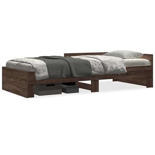 Eleganz Bettgestell ohne Matratze Braun Eiche 75x190 cm | Holzwerkstoff | Stabiles Rahmenbett für Schlafzimmer | Langlebig & Stilvoll Eleganz Bettgestell ohne Matratze Braun Eiche 75x190 cm | Holzwerkstoff | Stabiles Rahmenbett für Schlafzimmer | Langlebig & Stilvoll von Eleganz