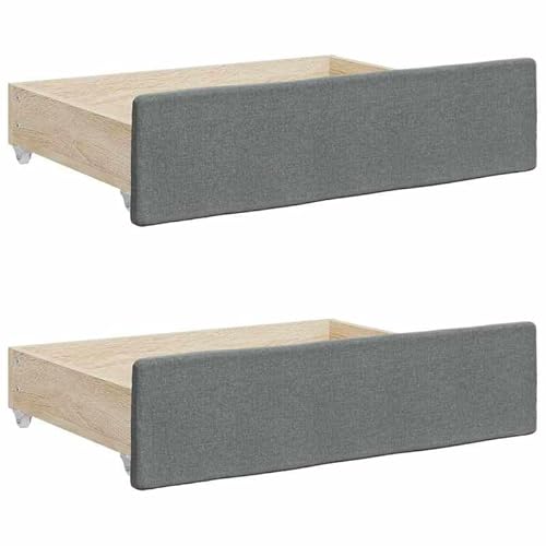 Eleganz Bettschubladen 2 STK. aus Holzwerkstoff & 100% Polyester-Stoff - Unterbett-Kommode mit Stauraum für Schlafzimmer, dunkelgrau - Platzsparend & langlebig von Eleganz