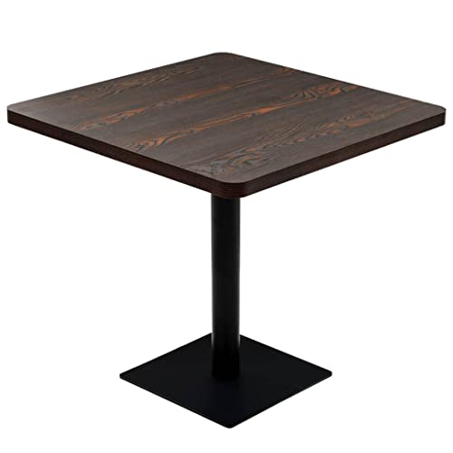 Eleganz Bistrotisch Quadratisch 80×80×75cm aus MDF und Stahl - Dunkle Esche - Perfekt für kleine Räume und Moderne Wohnküchen - Langlebig und stilvoll Eleganz Bistrotisch Quadratisch 80×80×75cm aus MDF und Stahl - Dunkle Esche - Perfekt für kleine Räume und Moderne Wohnküchen - Langlebig und stilvoll von Eleganz