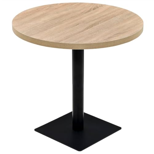 Eleganz Bistrotisch Rund 80 x 75 cm aus MDF und Stahl in Eichenoptik - Moderner Esstisch für Küche, Wohnzimmer oder Terrasse - Stilvoll & Langlebig Eleganz Bistrotisch Rund 80 x 75 cm aus MDF und Stahl in Eichenoptik - Moderner Esstisch für Küche, Wohnzimmer oder Terrasse - Stilvoll & Langlebig von Eleganz
