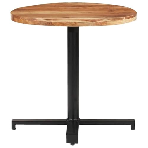 Eleganz Bistrotisch Rund Ø80x75 cm aus Akazie Massivholz - Langlebiger Garten- & Terrassentisch für Outdoor & Restaurant von Eleganz