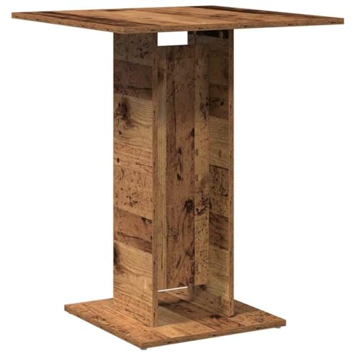 Eleganz Bistrotisch aus Holzwerkstoff in Altholz-Optik 60x60x75 cm - Perfekt für kleine Räume, Balkon oder Terrasse - Robust und pflegeleicht von Eleganz