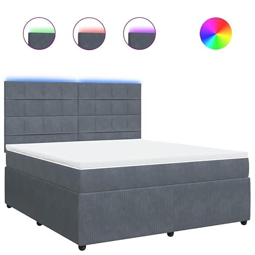 Eleganz Boxspringbett 180x200 cm mit Matratze - Dunkelgraues Samtstoff Design für Schlafzimmer, Comfort Plus System für erholsamen Schlaf Eleganz Boxspringbett 180x200 cm mit Matratze - Dunkelgraues Samtstoff Design für Schlafzimmer, Comfort Plus System für erholsamen Schlaf von Eleganz