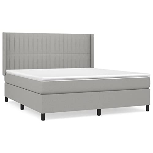 Eleganz Boxspringbett 180x200 cm mit Matratze - Modernes Himmelbett in Hellgrau für Schlafzimmer | Hochwertiger Stoffbezug & Extra Komfort | Perfekte Unterstützung für erholsamen Schlaf Eleganz Boxspringbett 180x200 cm mit Matratze - Modernes Himmelbett in Hellgrau für Schlafzimmer | Hochwertiger Stoffbezug & Extra Komfort | Perfekte Unterstützung für erholsamen Schlaf von Eleganz