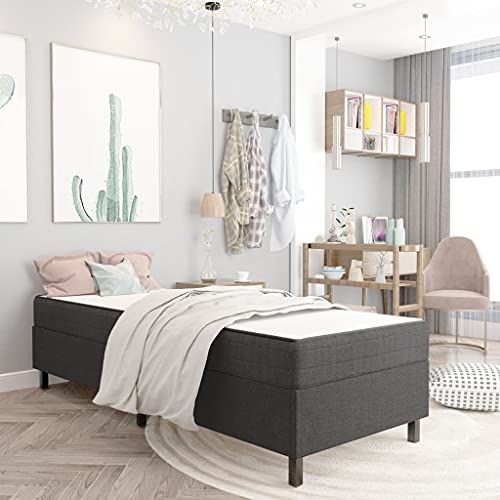 Eleganz Boxspringbett mit Kopfteil Grau Stoff 90x200 cm - Modernes Bettgestell mit Stoffbezug für Schlafzimmer, Langlebig und Bequem Eleganz Boxspringbett mit Kopfteil Grau Stoff 90x200 cm - Modernes Bettgestell mit Stoffbezug für Schlafzimmer, Langlebig und Bequem von Eleganz