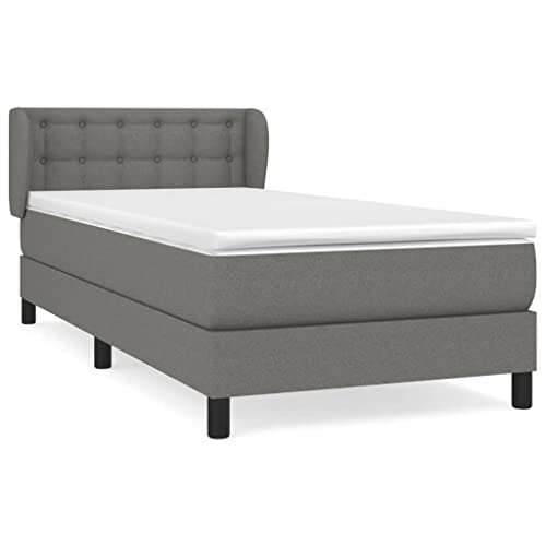 Eleganz Boxspringbett mit Matratze 100x200 cm - Dunkelgraues Stoffkopfteil für Schlafzimmer, Langlebig & Bequem, Platzsparend für kleine Räume Eleganz Boxspringbett mit Matratze 100x200 cm - Dunkelgraues Stoffkopfteil für Schlafzimmer, Langlebig & Bequem, Platzsparend für kleine Räume von Eleganz