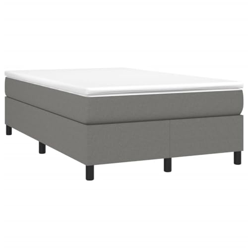 Eleganz Boxspringbett mit Matratze 120x190 cm - Dunkelgrau Stoff für Schlafzimmer, Komfortables Doppelbett mit Stützrahmen, Platzsparend für kleine Räume von Eleganz