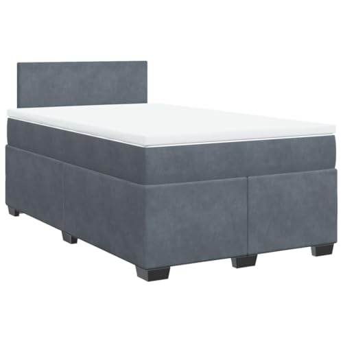Eleganz Boxspringbett mit Matratze 120x190 cm - Dunkelgraues Samtstoff Boxspringbett für Schlafzimmer, Komfortables Bett mit Matratze für Erholsamen Schlaf Eleganz Boxspringbett mit Matratze 120x190 cm - Dunkelgraues Samtstoff Boxspringbett für Schlafzimmer, Komfortables Bett mit Matratze für Erholsamen Schlaf von Eleganz