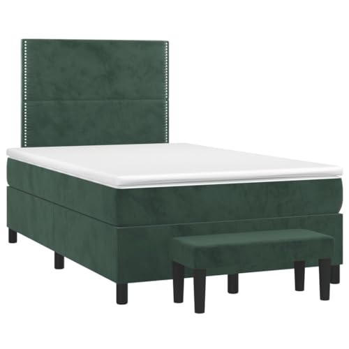 Eleganz Boxspringbett mit Matratze 120x190 cm - Dunkelgrünes Samtstoffbett für Schlafzimmer, Komfortables Boxspringbett mit Stauraum, Ideal für kleine Räume Eleganz Boxspringbett mit Matratze 120x190 cm - Dunkelgrünes Samtstoffbett für Schlafzimmer, Komfortables Boxspringbett mit Stauraum, Ideal für kleine Räume von Eleganz