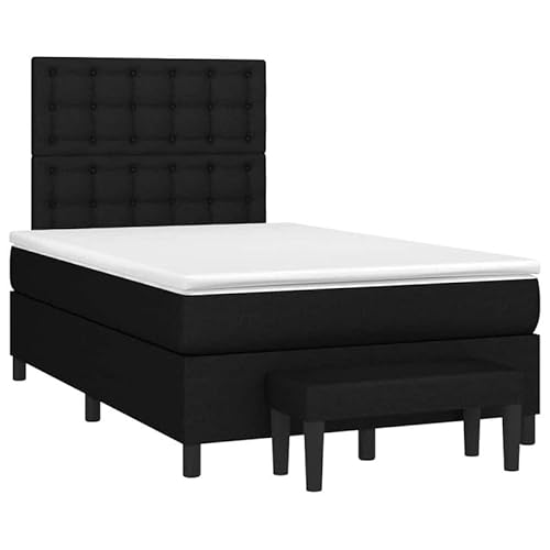 Eleganz Boxspringbett mit Matratze 120x190 cm - Modernes Stoffbett für Schlafzimmer, Schwarz - Bequem & Langlebig mit Stauraum - Perfekt für kleine Räume Eleganz Boxspringbett mit Matratze 120x190 cm - Modernes Stoffbett für Schlafzimmer, Schwarz - Bequem & Langlebig mit Stauraum - Perfekt für kleine Räume von Eleganz
