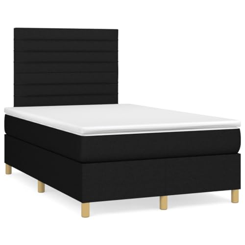 Eleganz Boxspringbett mit Matratze 120x200 cm - Stoffbezug Schwarz, Luxus Kopfteil für Schlafzimmer, Langlebig & Bequem, Ideal für kleine Räume Eleganz Boxspringbett mit Matratze 120x200 cm - Stoffbezug Schwarz, Luxus Kopfteil für Schlafzimmer, Langlebig & Bequem, Ideal für kleine Räume von Eleganz