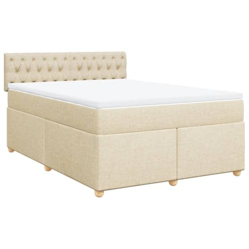 Eleganz Boxspringbett mit Matratze 140x200 cm - Bequem & Stabil für Schlafzimmer | Creme Stoffbezug | Premium Komfort für erholsamen Schlaf Eleganz Boxspringbett mit Matratze 140x200 cm - Bequem & Stabil für Schlafzimmer | Creme Stoffbezug | Premium Komfort für erholsamen Schlaf von Eleganz