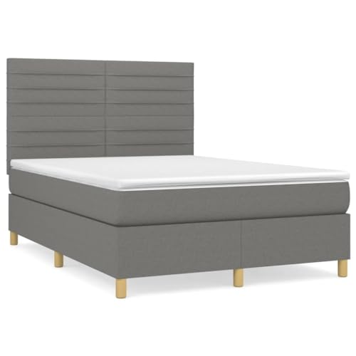 Eleganz Boxspringbett mit Matratze 140x200 cm - Dunkelgraues Stoffbettt für Schlafzimmer | Bequem & Langlebig | Ideal für Moderne Wohnungen Eleganz Boxspringbett mit Matratze 140x200 cm - Dunkelgraues Stoffbettt für Schlafzimmer | Bequem & Langlebig | Ideal für Moderne Wohnungen von Eleganz