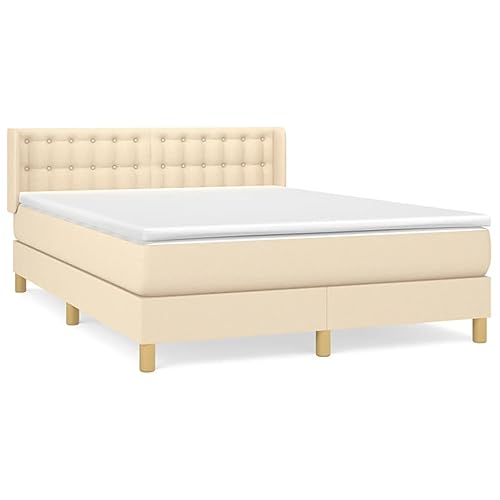 Eleganz Boxspringbett mit Matratze 140x200 cm - Stoffbezug, Creme - Bequemes Schlafsystem für Schlafzimmer - Langlebig & Stauraumoptimiert Eleganz Boxspringbett mit Matratze 140x200 cm - Stoffbezug, Creme - Bequemes Schlafsystem für Schlafzimmer - Langlebig & Stauraumoptimiert von Eleganz