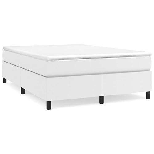 Eleganz Boxspringbett mit Matratze 140x200 cm Weiß Kunstleder - Modernes Bett mit Topper für erholsamen Schlaf - Ideal für Schlafzimmer und Gastzimmer Eleganz Boxspringbett mit Matratze 140x200 cm Weiß Kunstleder - Modernes Bett mit Topper für erholsamen Schlaf - Ideal für Schlafzimmer und Gastzimmer von Eleganz
