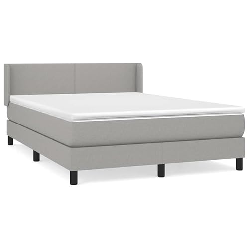 Eleganz Boxspringbett mit Matratze 140x200 cm hellgrau Stoff – Bequemes Bett mit Topper für erholsamen Schlaf, modernes Design für Schlafzimmer Eleganz Boxspringbett mit Matratze 140x200 cm hellgrau Stoff – Bequemes Bett mit Topper für erholsamen Schlaf, modernes Design für Schlafzimmer von Eleganz