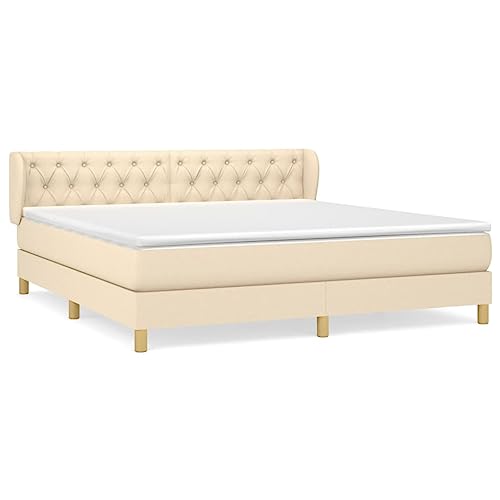 Eleganz Boxspringbett mit Matratze 160x200 cm Creme Stoff – Bequemes Bett mit Topper für erholsamen Schlaf, modernes Design für Schlafzimmer Eleganz Boxspringbett mit Matratze 160x200 cm Creme Stoff – Bequemes Bett mit Topper für erholsamen Schlaf, modernes Design für Schlafzimmer von Eleganz