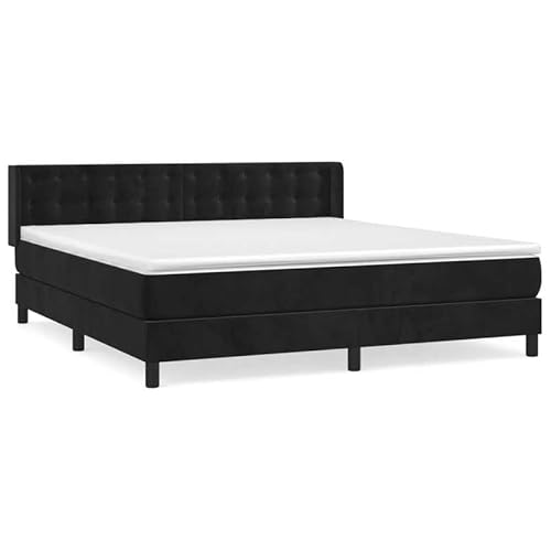 Eleganz Boxspringbett mit Matratze 160x200 cm - Samtbezug Schwarz - Luxus Schlafsystem mit Komfort & Stauraum - Ideal für Schlafzimmer Eleganz Boxspringbett mit Matratze 160x200 cm - Samtbezug Schwarz - Luxus Schlafsystem mit Komfort & Stauraum - Ideal für Schlafzimmer von Eleganz