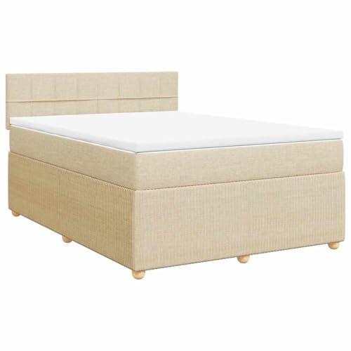 Eleganz Boxspringbett mit Matratze 160x200 cm in Creme – Bequemes Stoffbett für Schlafzimmer | Langlebig & Stilsicher | Ideal für Erholsamen Schlaf Eleganz Boxspringbett mit Matratze 160x200 cm in Creme – Bequemes Stoffbett für Schlafzimmer | Langlebig & Stilsicher | Ideal für Erholsamen Schlaf von Eleganz