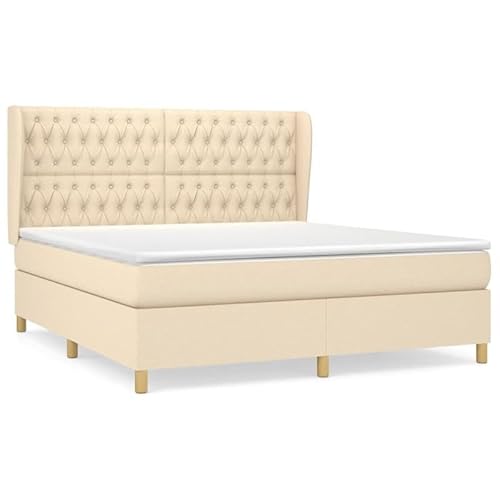 Eleganz Boxspringbett mit Matratze 180x200 cm Creme Stoff - Premium Schlafsystem für Erholsamen Schlaf, Luxus Design & Orthpädische Unterstützung Eleganz Boxspringbett mit Matratze 180x200 cm Creme Stoff - Premium Schlafsystem für Erholsamen Schlaf, Luxus Design & Orthpädische Unterstützung von Eleganz