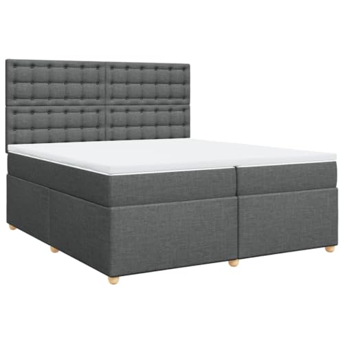 Eleganz Boxspringbett mit Matratze 200x200 cm Dunkelgrau Stoff – Modernes Schlafsystem für erholsamen Schlaf, Komfort & Stauraum von Eleganz