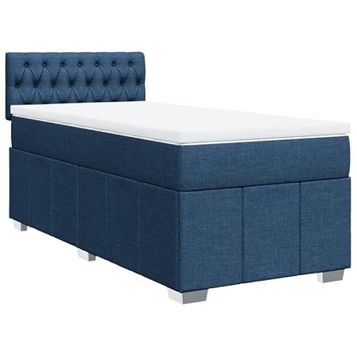 Eleganz Boxspringbett mit Matratze 80x200 cm - Blaues Stoffbezug für Schlafzimmer | Bequem & Unterstützend | Ideal für Singles & Paare Eleganz Boxspringbett mit Matratze 80x200 cm - Blaues Stoffbezug für Schlafzimmer | Bequem & Unterstützend | Ideal für Singles & Paare von Eleganz