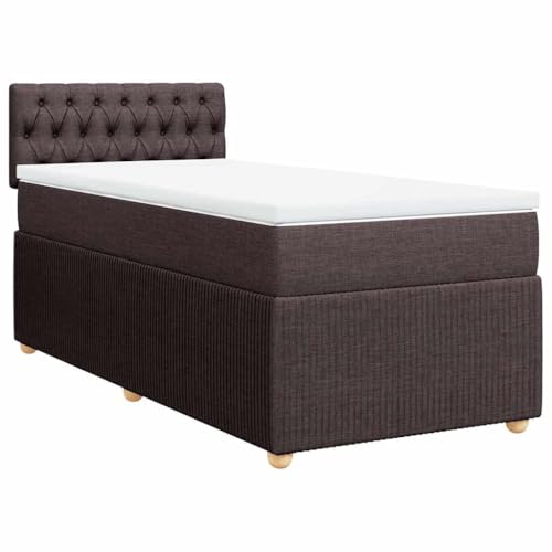 Eleganz Boxspringbett mit Matratze 90x200 cm Dunkelbraun Stoff – Bequemes Bettsystem für erholsamen Schlaf, ideal für Schlafzimmer Eleganz Boxspringbett mit Matratze 90x200 cm Dunkelbraun Stoff – Bequemes Bettsystem für erholsamen Schlaf, ideal für Schlafzimmer von Eleganz