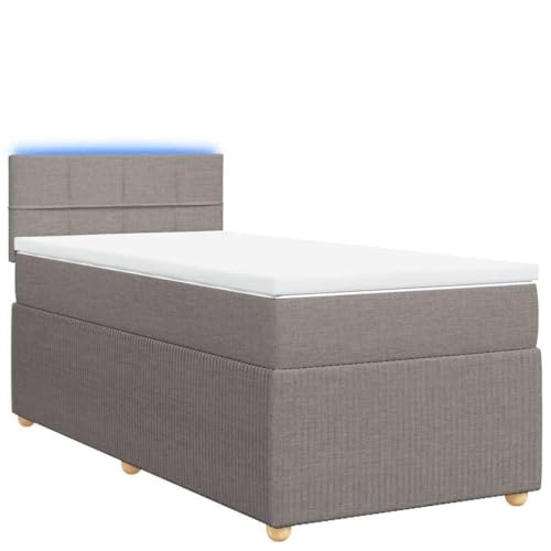 Eleganz Boxspringbett mit Matratze 90x200 cm - Stoffbezug Taupe, bequem & stabil für Schlafzimmer, Komplettset mit Topper für erholsamen Schlaf Eleganz Boxspringbett mit Matratze 90x200 cm - Stoffbezug Taupe, bequem & stabil für Schlafzimmer, Komplettset mit Topper für erholsamen Schlaf von Eleganz