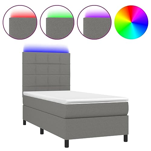 Eleganz Boxspringbett mit Matratze & Dunkelgrau 100x200 cm Stoff – Modernes Schlafsystem für erholsamen Schlaf, Platzsparend für kleine Räume Eleganz Boxspringbett mit Matratze & Dunkelgrau 100x200 cm Stoff – Modernes Schlafsystem für erholsamen Schlaf, Platzsparend für kleine Räume von Eleganz