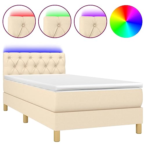 Eleganz Boxspringbett mit Matratze & -Licht 80x200 cm – Modernes Stoffbett mit Beleuchtung für Schlafzimmer, Komfortabler Topper für erholsamen Schlaf Eleganz Boxspringbett mit Matratze & -Licht 80x200 cm – Modernes Stoffbett mit Beleuchtung für Schlafzimmer, Komfortabler Topper für erholsamen Schlaf von Eleganz